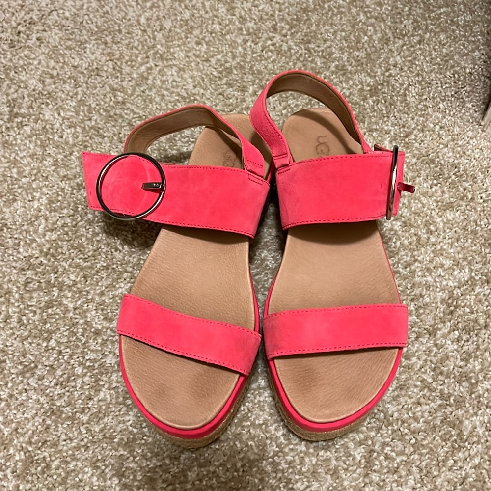 UGG pink salmon suede espadrilles